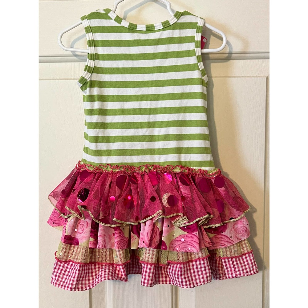 18 Month Bonnie Baby Ruffle Dress - Green/Pink/Sparkles - Many Patterns - Picture 2 of 7